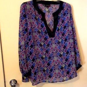 EUC Lane Bryant purple print blouse Size 18/20